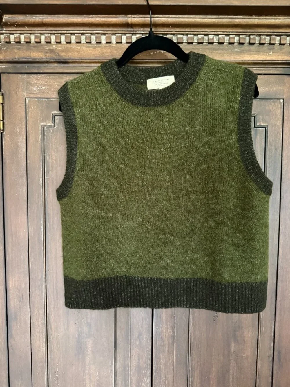 Sezane Samuel Vest Jumper - Perfect Green/Dark Green - Size XS - NWT! - Picture 4 of 10